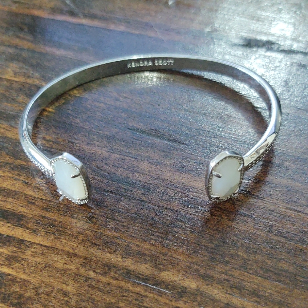 Kendra Scott Elton Silver and White Cuff Bracelet